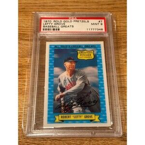 1970 Rold Gold Pretzels Baseball Greats‎ #7 Lefty Grove HOF PSA 9